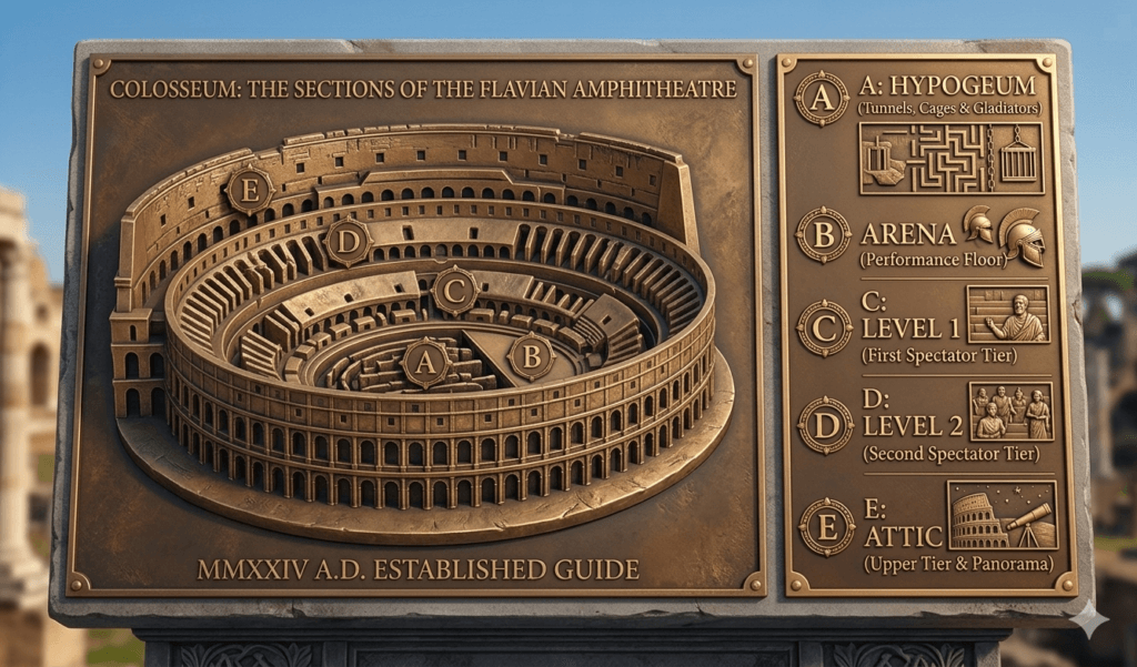 Colosseum Rome Plan Visitors Guide.pdf Exploring The Colosseum: A Guide To Its Iconic Areas - Discover Rome ...