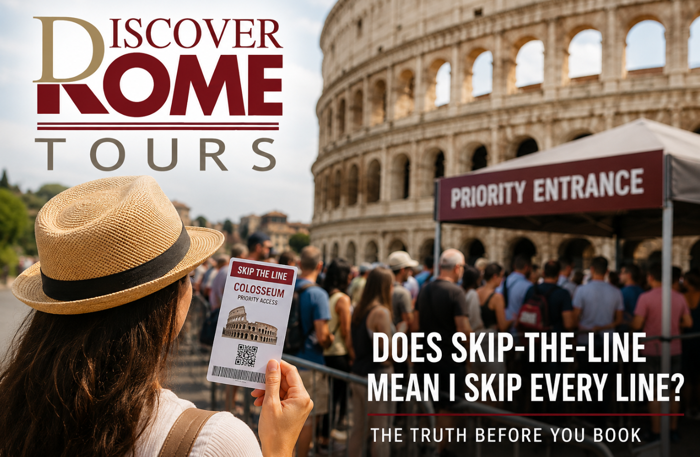 Skip-the-line Rome tour ticket near the Colosseum entrance