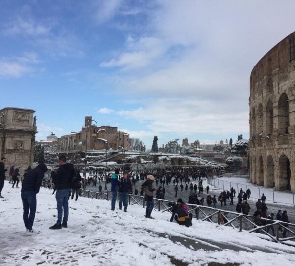 colosseum in snow