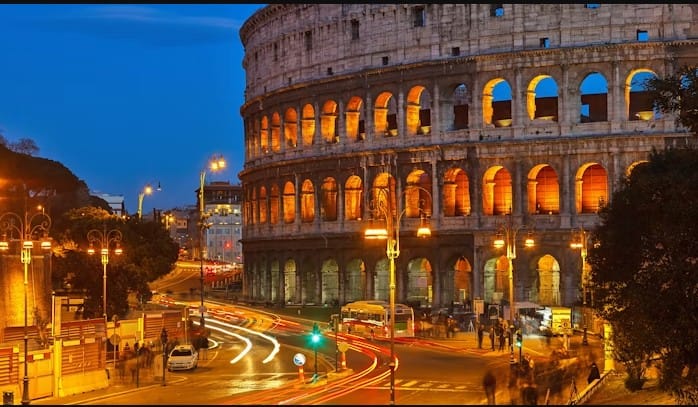 Colosseum by night with Underground Access and Arena Floor